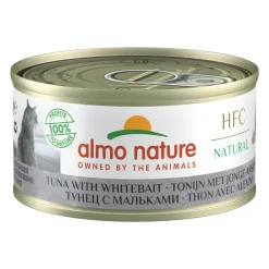 Almo Nature HFC 70 Natural Cibo per Gatti - Lattina - Tonno e Acciughe