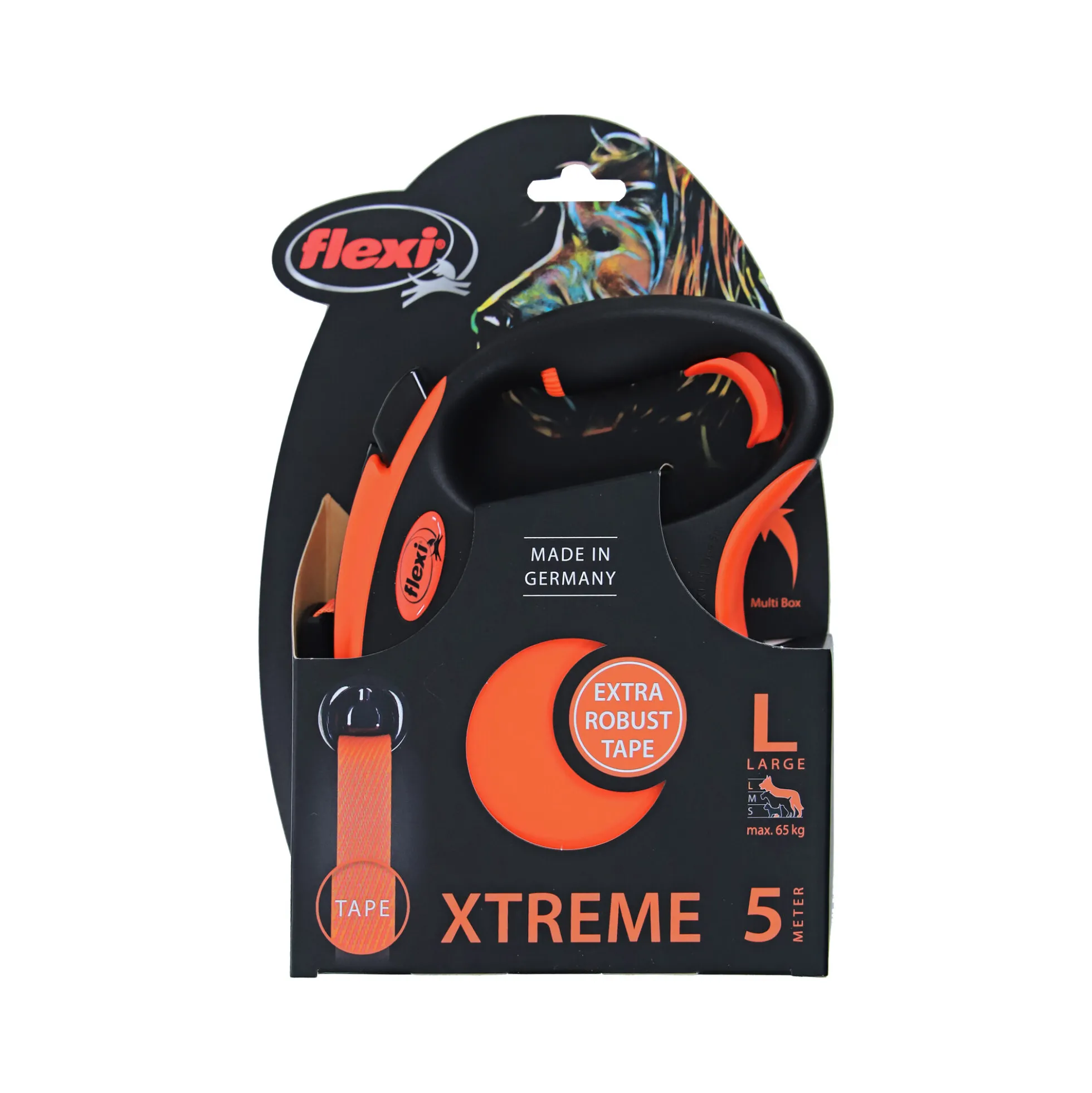 Flexi Quinzaglio Avvolgibile XTREME Tape Leash - Arancione