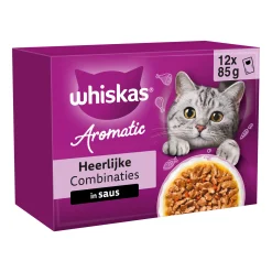 Whiskas 1+ Cibo Umido - Aromatic Deliziose Combinazioni in Salsa